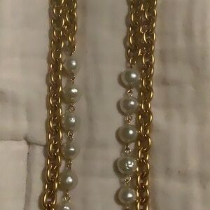 Chanel  Gold link Double Strand Elegant Gold and Pearl Necklace